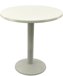 Masa bistro rotunda D70xh74cm Raki Uni Art blat werzalit si baza din metal alba 