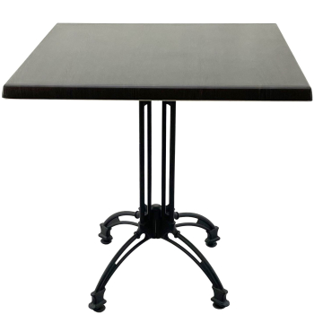 Masa cafenea exterior/interior patrata 70x70xh71cm Raki New Wenge blat werzalit si baza retro din aluminiu 