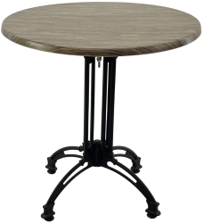 Masa cafenea rotunda D70xh71cm Raki Dark Seagrass blat werzalit si baza retro din aluminiu 