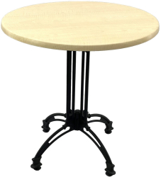 Masa cafenea rotunda D70xh71cm Raki Maple blat werzalit si baza retro din aluminiu 