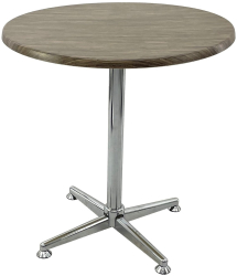 Masa cafenea rotunda D70xh74cm Raki Dark Seagrass blat werzalit si picior metalic cromat 