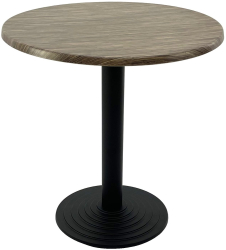Masa cafenea rotunda D70xh74cm Raki Dark Seagrass blat werzalit si picior metalic negru 
