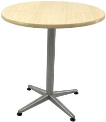 Masa cafenea rotunda D70xh74cm Raki Maple blat werzalit si picior metalic gri 