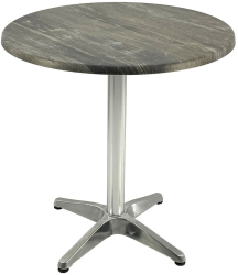 Masa cafenea rotunda D70xh74cm Raki Old Pine blat werzalit si baza aluminiu 