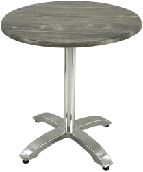 Masa cafenea rotunda D70xh74cm Raki Old Pine blat werzalit si picior aluminiu 