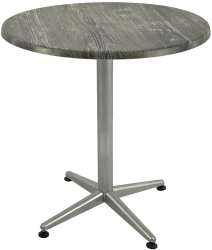 Masa cafenea rotunda D70xh74cm Raki Old Pine blat werzalit si picior metalic gri 
