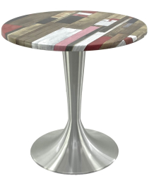 Masa cofetarie rotunda D70xh74cm Raki Redden Wood blat werzalit si baza aluminiu 