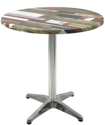 Masa cofetarie rotunda D70xh74cm Raki Redden Wood blat werzalit si baza din aluminiu 