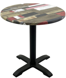 Masa cofetarie rotunda D70xh74cm Raki Redden Wood blat werzalit si baza metalica 