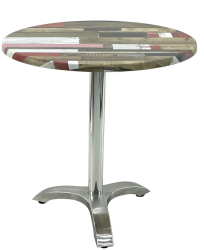 Masa cofetarie rotunda D70xh74cm Raki Redden Wood blat werzalit si picior aluminiu 