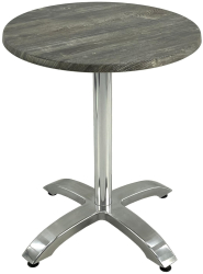 Masa de bistro balcon rotunda D60xh74cm Raki Old Pine blat werzalit si picior aluminiu