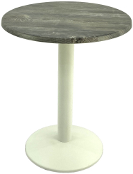 Masa de bistro rotunda D60xh74cm Raki Old Pine blat werzalit si baza metalica alba