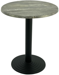 Masa de bistro rotunda D60xh74cm Raki Old Pine blat werzalit si picior metalic negru 