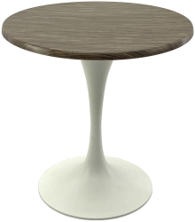 Masa de cafenea rotunda D70xh74cm Raki Dark Seagrass blat werzalit si baza metalica alba 