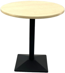 Masa de cafenea rotunda D70xh74cm Raki Maple blat werzalit si baza metalica neagra 