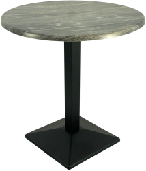 Masa de cafenea rotunda D70xh74cm Raki Old Pine blat werzalit si baza metalica neagra 