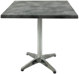 Masa patrata pentru cafenea 70x70xh74cm Raki Copperfield blat werzalit si baza din aluminiu 