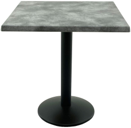 Masa patrata pentru cafenea 70x70xh74cm Raki Copperfield blat werzalit si baza din metal neagra 