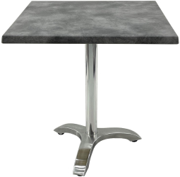 Masa patrata pentru cafenea 70x70xh74cm Raki Copperfield blat werzalit si picior aluminiu 