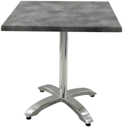 Masa patrata pentru cafenea 70x70xh74cm Raki Copperfield blat werzalit si picior din aluminiu 