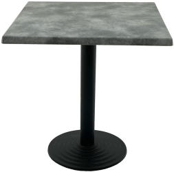 Masa patrata pentru cafenea 70x70xh74cm Raki Copperfield blat werzalit si picior metalic negru