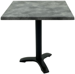 Masa patrata pentru cafenea 70x70xh74cm Raki Copperfield blat werzalit si picior negru din metal 