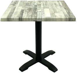 Masa patrata pentru cafenea/bistro 70x70xh74cm Raki White Block blat werzalit si baza metalica 