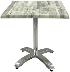 Masa patrata pentru cafenea/bistro 70x70xh74cm Raki White Block blat werzalit si picior din aluminiu 