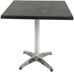 Masa patrata pentru cafenea/bistro/restaurant 70x70xh74cm Raki Metalic Oxid blat werzalit si baza din aluminiu 