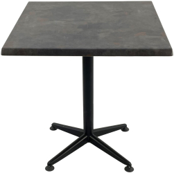 Masa patrata pentru cafenea/bistro/restaurant 70x70xh74cm Raki Metalic Oxid blat werzalit si picior negru metalic 