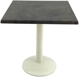Masa patrata pentru restaurant 80x80xh74cm Raki Metalic Oxid blat werzalit si baza din metal alba 