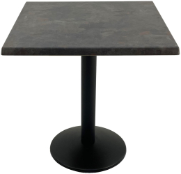 Masa patrata pentru restaurant 80x80xh74cm Raki Metalic Oxid blat werzalit si baza din metal neagra