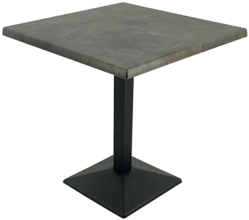 Masa patrata pentru restaurant 80x80xh74cm Raki Metalic Oxid blat werzalit si baza metalica neagra 
