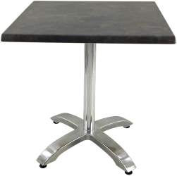 Masa patrata pentru restaurant 80x80xh74cm Raki Metalic Oxid blat werzalit si picior din aluminiu 