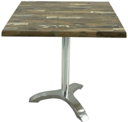 Masa patrata pentru restaurant/cafenea 80x80xh74cm Raki Maracaibo blat werzalit si picior aluminiu 