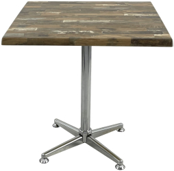 Masa patrata pentru restaurant/cafenea 80x80xh74cm Raki Maracaibo blat werzalit si picior metalic cromat