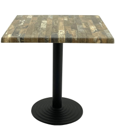 Masa patrata pentru restaurant/cafenea 80x80xh74cm Raki Maracaibo blat werzalit si picior metalic negru 
