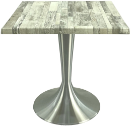 Masa patrata pentru terasa/restaurant 80x80xh74cm Raki White Block blat werzalit si baza aluminiu
