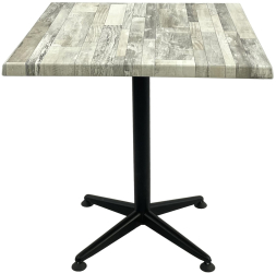 Masa patrata pentru terasa/restaurant 80x80xh74cm Raki White Block blat werzalit si picior negru metalic