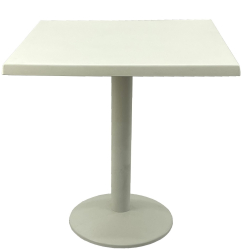 Masa patrata restaurant 80x80xh74cm Raki Uni Art blat werzalit si baza din metal alba