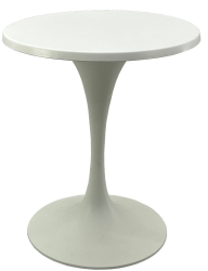 Masa pentru cafenea rotunda D60xh74cm Raki Uni Art blat werzalit si baza metalica alba 