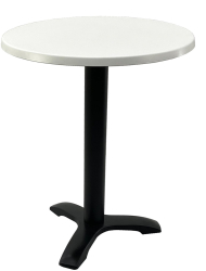 Masa pentru cafenea rotunda D60xh74cm Raki Uni Art blat werzalit si picior negru din metal 