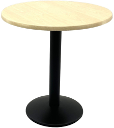 Masa pentru cafenea rotunda D70xh74cm Raki Maple blat werzalit si baza metalica neagra 
