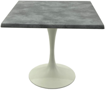 Masa pentru restaurant patrata 80x80xh74cm Raki Copperfield blat werzalit si baza metalica alba 