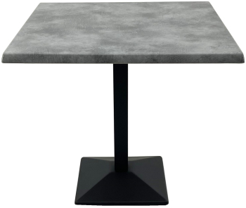 Masa pentru restaurant patrata 80x80xh74cm Raki Copperfield blat werzalit si baza metalica neagra 