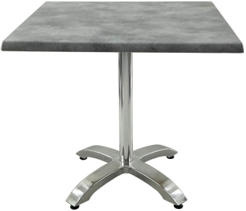 Masa pentru restaurant patrata 80x80xh74cm Raki Copperfield blat werzalit si picior din aluminiu 
