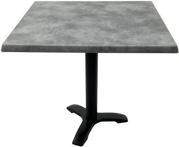 Masa pentru restaurant patrata 80x80xh74cm Raki Copperfield blat werzalit si picior negru din metal 