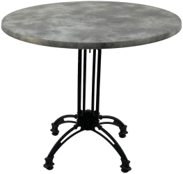 Masa pentru restaurant rotunda D80xh71cm Raki Copperfield blat werzalit si baza retro din aluminiu