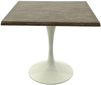 Masa pentru restaurant/terasa patrata 80x80xh74cm Raki Dark Seagrass blat werzalit si baza metalica alba 