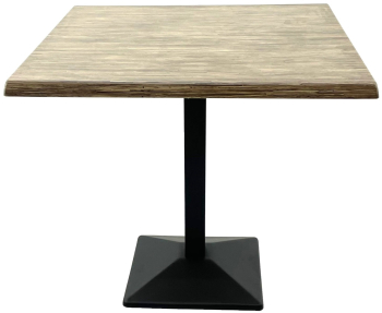 Masa pentru restaurant/terasa patrata 80x80xh74cm Raki Dark Seagrass blat werzalit si baza metalica neagra